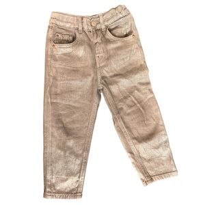 Zara Kids Shimmering Gold Jeans